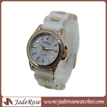 Hot Sell White Strap Ladies Quartz Silicone Watch